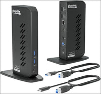 USB 3.0 and USB-C Universal Laptop Docking Station for Windows and Mac (Dual Video HDMI, Gigabit Ethernet, Audio, 6 USB Ports) (Black)