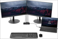 USB 3.0 Mini Dock - Dual Monitor USB-A Docking Station with DisplayPort 4K 60Hz Video & Gigabit Ethernet - 1ft (30cm) Cable - Portable USB 3.1 Gen 1 Type-A Laptop Adapter (USBA2DPGB)