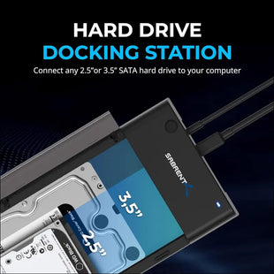 USB 3.0 to SATA External Hard Drive Lay-Flat Docking Station for 2.5 or 3.5in HDD, SSD [Supports UASP] (EC-DFLT)