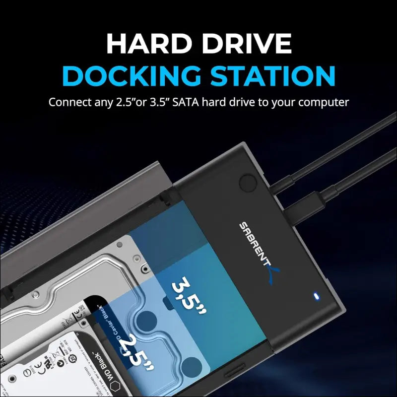 USB 3.0 to SATA External Hard Drive Lay-Flat Docking Station for 2.5 or 3.5in HDD, SSD [Supports UASP] (EC-DFLT)