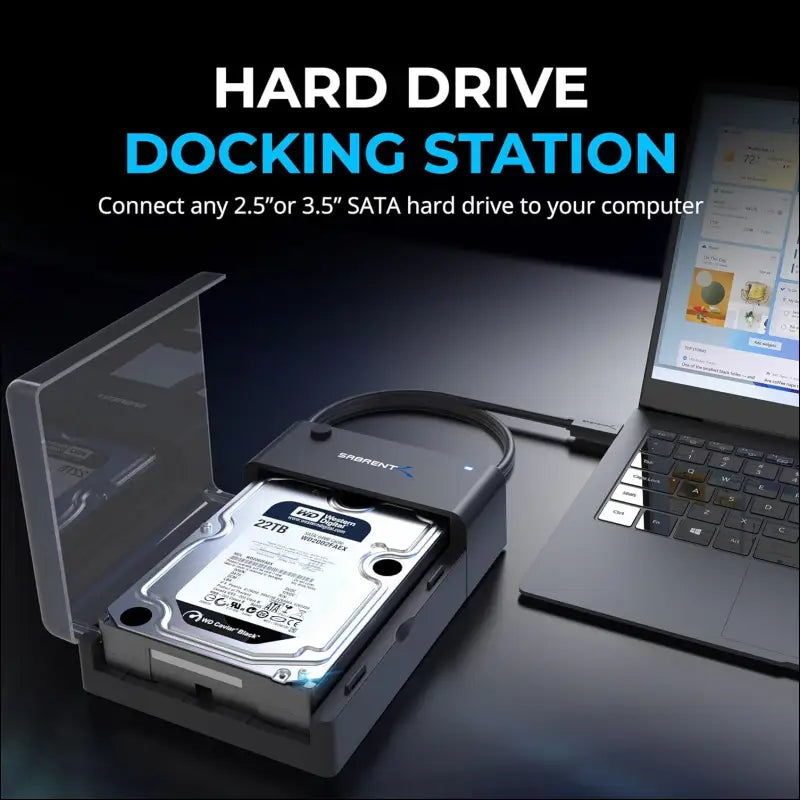 USB 3.0 to SATA External Hard Drive Lay-Flat Docking Station for 2.5 or 3.5in HDD, SSD [Supports UASP] (EC-DFLT)
