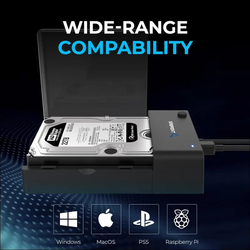 USB 3.0 to SATA External Hard Drive Lay-Flat Docking Station for 2.5 or 3.5in HDD, SSD [Supports UASP] (EC-DFLT)
