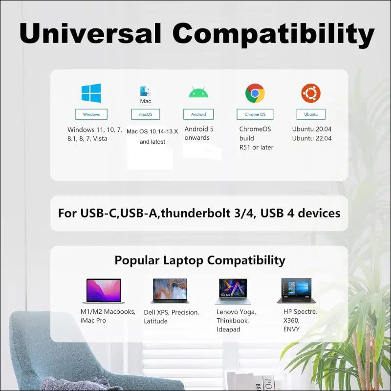 USB 3.0 Universal Docking Station, USB 3.0 Laptop Docking Station Dual Display with HDMI & DVI to VGA/HDMI, Gigabit Ethernet, 6 USB Ports, Audio for Laptop, Ultrabook and PC, No Power Charging