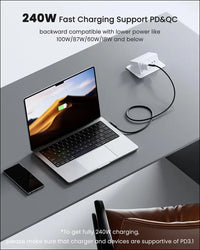USB 4 Cable 240W Thunderbolt 4 Cable 4.9Ft, Right Angle USB C to USB C Cable for 100W/60W, 8K HD Display 40Gbps PD3.1 Fast Charging Cable Compatible with Thunderbolt 3/4, Macbook Egpu SSD