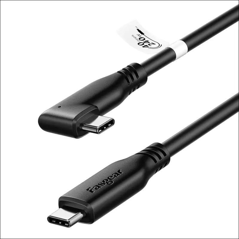 USB 4 Cable 240W Thunderbolt 4 Cable 4.9Ft, Right Angle USB C to USB C Cable for 100W/60W, 8K HD Display 40Gbps PD3.1 Fast Charging Cable Compatible with Thunderbolt 3/4, Macbook Egpu SSD