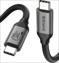 USB 4 Cable for Thunderbolt 4 Cable 1.2M, 40Gbps Data Sync,240W Fast Charging, 8K/6K/5K@60Hz, [USB-IF Certified] Netbraid-48 USB C Thunderbolt Cable, Compatible for Macbook, Ipad, Docking,Ssd