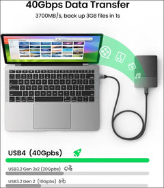 USB 4 Cable for Thunderbolt 4 Cable 1.2M, 40Gbps Data Sync,240W Fast Charging, 8K/6K/5K@60Hz, [USB-IF Certified] Netbraid-48 USB C Thunderbolt Cable, Compatible for Macbook, Ipad, Docking,Ssd