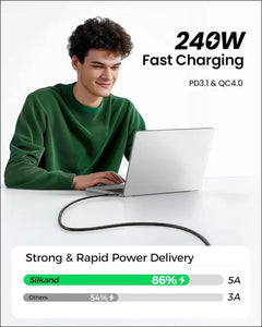 USB 4 Cable for Thunderbolt 4 Cable 1.2M, 40Gbps Data Sync,240W Fast Charging, 8K/6K/5K@60Hz, [USB-IF Certified] Netbraid-48 USB C Thunderbolt Cable, Compatible for Macbook, Ipad, Docking,Ssd