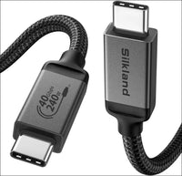 USB 4 Cable for Thunderbolt 4 Cable 2M, 40Gbps Data Sync, 8K Display/4K@144Hz, 240W Charging, USB C Video Cable Compatible for Thunderbolt 3, Macbook, Monitor, Docking, Iphone 16/15,SSD, Ipad