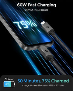 USB 4 Cable for Thunderbolt 4 Cable 2M, 40Gbps Data Sync, 8K Display/4K@144Hz, 240W Charging, USB C Video Cable Compatible for Thunderbolt 3, Macbook, Monitor, Docking, Iphone 16/15,SSD, Ipad