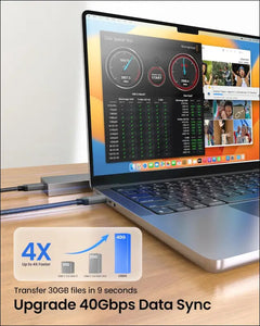 USB 4 Cable for Thunderbolt 4 Cable 2M, 40Gbps Data Sync, 8K Display/4K@144Hz, 240W Charging, USB C Video Cable Compatible for Thunderbolt 3, Macbook, Monitor, Docking, Iphone 16/15,SSD, Ipad