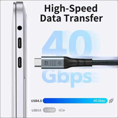 USB 4 Cable for Thunderbolt 4 Cable 2M, Thunderbolt Cable Supports Single 8K or Dual 4K Display 40Gbps Data Sync 240W Fast Charging, USB C to USB C Cable for Macbook Ipad Docking Iphone 16/15