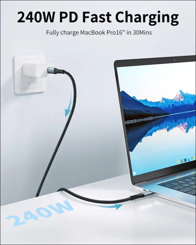 USB 4 Cable for Thunderbolt 4 Cable 2M, Thunderbolt Cable Supports Single 8K or Dual 4K Display 40Gbps Data Sync 240W Fast Charging, USB C to USB C Cable for Macbook Ipad Docking Iphone 16/15