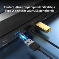 USB-C 9 in 1 Docking Station Support Dual Display with Power Delivery Micro SD Memory Card Gigabit Ethernet Audio Jack 100W PD USBC Hub Port for Type C Laptop (JCD542)