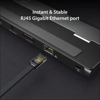 USB-C 9 in 1 Docking Station Support Dual Display with Power Delivery Micro SD Memory Card Gigabit Ethernet Audio Jack 100W PD USBC Hub Port for Type C Laptop (JCD542)