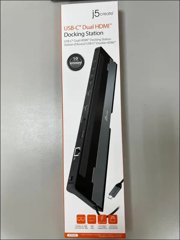 USB-C 9 in 1 Docking Station Support Dual Display with Power Delivery Micro SD Memory Card Gigabit Ethernet Audio Jack 100W PD USBC Hub Port for Type C Laptop (JCD542)