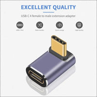 USB C Angle Adapter 40Gbps,Usb C 90 Degree Adapter Supports 8K@60Hz and 100W Fast Charging,Usb C Female to USB Male Adapter Compatible with Thunderbolt 3/4,USB Type C Interface Devices