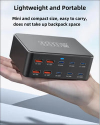 USB C Charging Station 330W, 10 Port Power Hub with PD 100W 65W 30W QC3.0 18W Fast Charging for iPhone 15, iPad Air/Pro, Galaxy