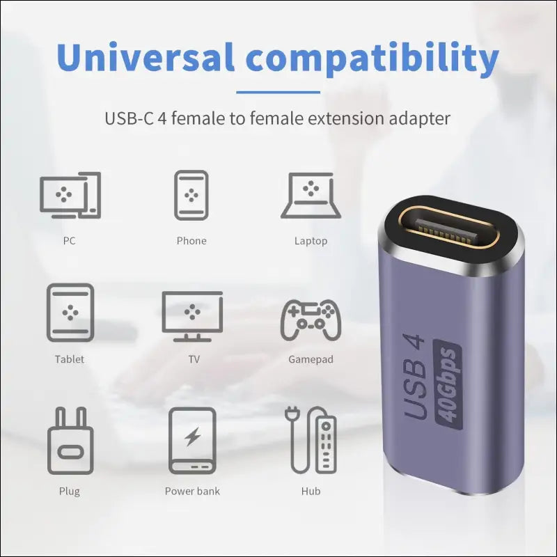 USB C Coupler 40Gbps,Usb C Female to Female Adapter Supports 8K@60Hz and 100W Fast Charging,Compatible with Thunderbolt 3/4 and with USB Type C Interface Devices (USB C Female to Female)