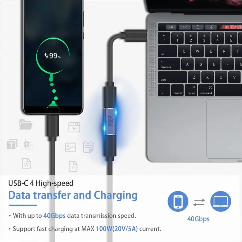 USB C Coupler 40Gbps,Usb C Female to Female Adapter Supports 8K@60Hz and 100W Fast Charging,Compatible with Thunderbolt 3/4 and with USB Type C Interface Devices (USB C Female to Female)