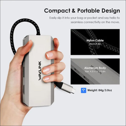 USB C Dock Quad Monitor, 7-in-1 Laptop Docking Station, Multiport Adapter with Dual 4K DP, 4K HDMI, 1080P VGA, 480Mbps USB2.0-A for MacBook, Dell XPS, Lenovo Thinkpad, and HP Laptops