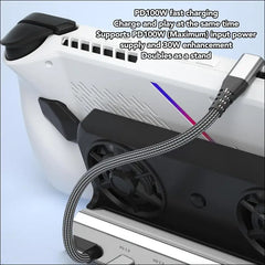 USB C Docking Station 10 in 1 for Steam Deck and Rog Ally with 4K HD Multimedia Interface, 1000Mbps Network Port, Dual Cooling Fan