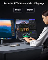 USB C Docking Station, 15 in 1 USB C Hub with Dual 4K@60Hz HDMI Adapter, USB C/A Ports, 100W PD, RJ45, SD/TF and Audio, Multiport USB C Hub for MacBook/iPad/iPhone/Dell/HP/Lenovo