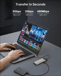 USB C Docking Station, 15 in 1 USB C Hub with Dual 4K@60Hz HDMI Adapter, USB C/A Ports, 100W PD, RJ45, SD/TF and Audio, Multiport USB C Hub for MacBook/iPad/iPhone/Dell/HP/Lenovo