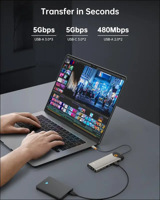 USB C Docking Station, 15 in 1 USB C Hub with Dual 4K@60Hz HDMI Adapter, USB C/A Ports, 100W PD, RJ45, SD/TF and Audio, Multiport USB C Hub for MacBook/iPad/iPhone/Dell/HP/Lenovo