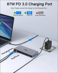 USB C Docking Station,15 in 1 Laptop Docking Station 3 Monitors with 2 HDMI 4K, DisplayPort, USB 3.1/USB-C Data 3.0, 100W PD, Ethernet, Audio, SD&Micro SD Slot for Dell XPS 13 15 HP and More
