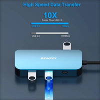 USB C Docking Station, 8-in-1 USB C Hub with Triple Display Dual HDMI, VGA, 3*USB 3.0, 100W Power Delivery, 3.5mm AUX Audio Compatible with MacBook Pro, XPS and More