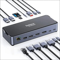 USB C Docking Station USB C Dock Single 8K Triple 4K Display Laptop Docking Station Triple Monitor 15 in 1 to 2 HDMI DisplayPort Charging Ethernet USB 3.1 Type-C Port for Dell/HP/Lenovo/Surface