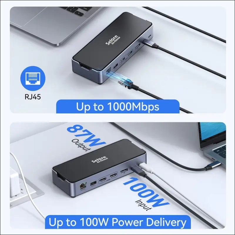 USB C Docking Station USB C Dock Single 8K Triple 4K Display Laptop Docking Station Triple Monitor 15 in 1 to 2 HDMI DisplayPort Charging Ethernet USB 3.1 Type-C Port for Dell/HP/Lenovo/Surface