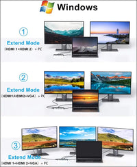USB C Docking Station Dual Monitor, 14 in 1 USB-C Laptop Docking Station USB Type C Hub Multiport Adapter Dongle with 2 HDMI VGA 5 USB SD/TF Audio for Dell/Surface/HP/Lenovo Laptops