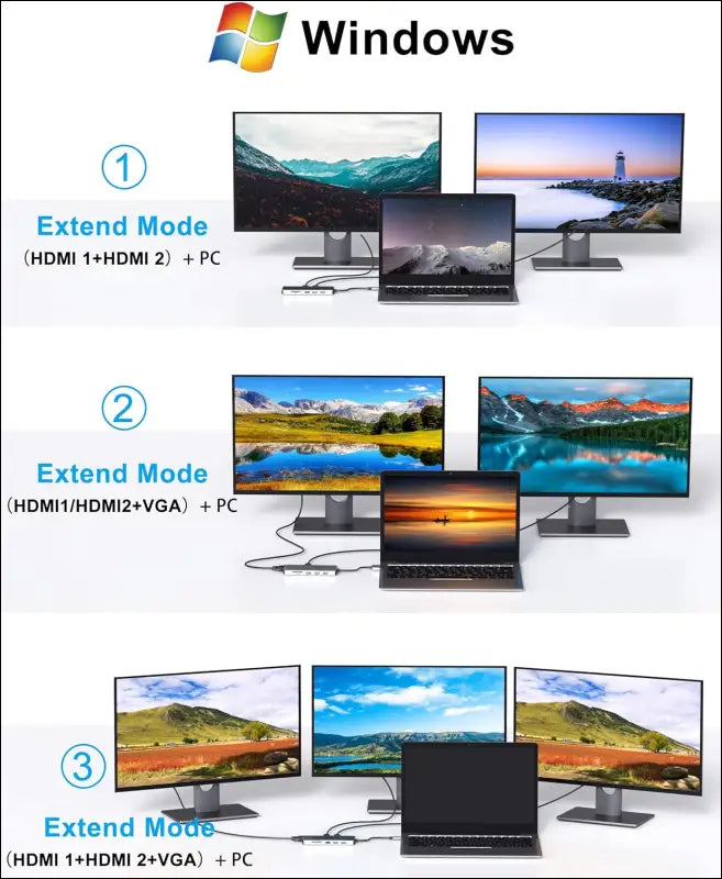 USB C Docking Station Dual Monitor, 14 in 1 USB-C Laptop Docking Station USB Type C Hub Multiport Adapter Dongle with 2 HDMI VGA 5 USB SD/TF Audio for Dell/Surface/HP/Lenovo Laptops