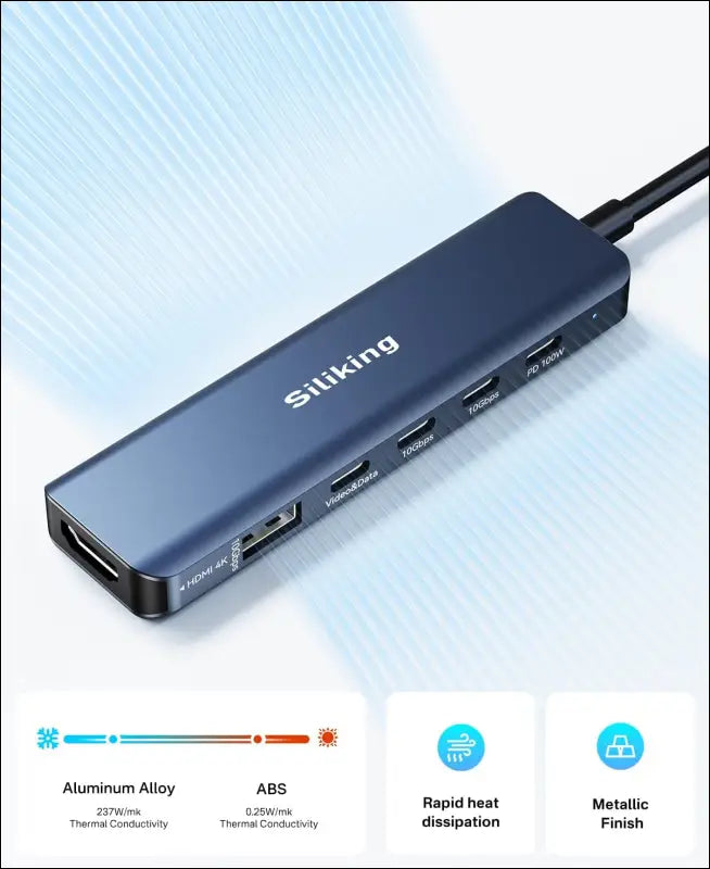 USB C Docking Station Dual Monitor 4K@60Hz HDMI, USB C Video Output Hub with HDMI,10G USB A/C,100W PD, USB C Splitter Adapter, USB C to USB C Dual Monitor for Windows/MacOS,MacBook air