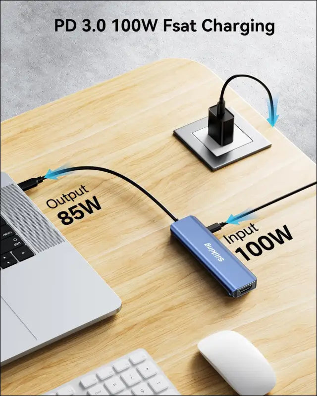 USB C Docking Station Dual Monitor 4K@60Hz HDMI, USB C Video Output Hub with HDMI,10G USB A/C,100W PD, USB C Splitter Adapter, USB C to USB C Dual Monitor for Windows/MacOS,MacBook air