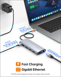 USB C Docking Station Dual Monitor for Laptop 14 in 1 USB C Hub Adapter Thunderbolt 3 to Dual 4K60 HDMI + 8K30 DP USB