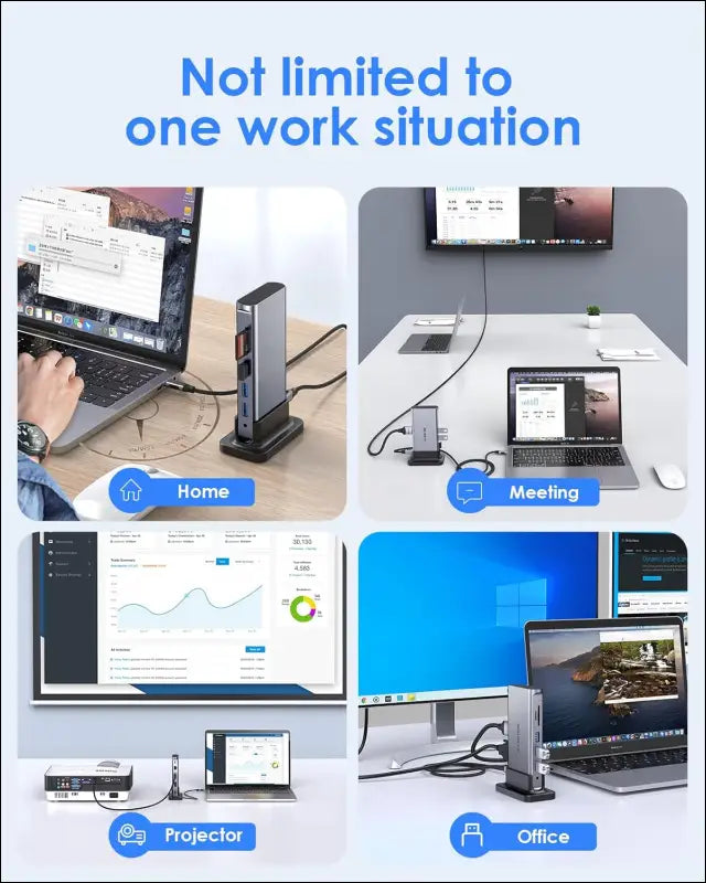 USB C Docking Station with 100W PD, 4K HDMI, VGA, Gigabit Ethernet, Card Reader, USB 3.0, Aux Adapter for MacBook Pro, New Mac Air/Surface, More, Stable Driver Certified (CB-D55, Space Gray)