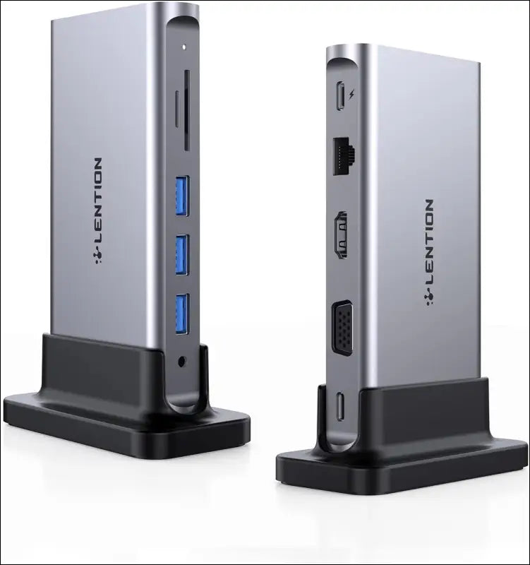 USB C Docking Station with 100W PD, 4K HDMI, VGA, Gigabit Ethernet, Card Reader, USB 3.0, Aux Adapter for MacBook Pro, New Mac Air/Surface, More, Stable Driver Certified (CB-D55, Space Gray)