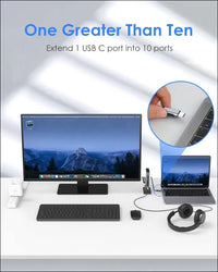 USB C Docking Station with 100W PD, 4K HDMI, VGA, Gigabit Ethernet, Card Reader, USB 3.0, Aux Adapter for MacBook Pro, New Mac Air/Surface, More, Stable Driver Certified (CB-D55, Space Gray)