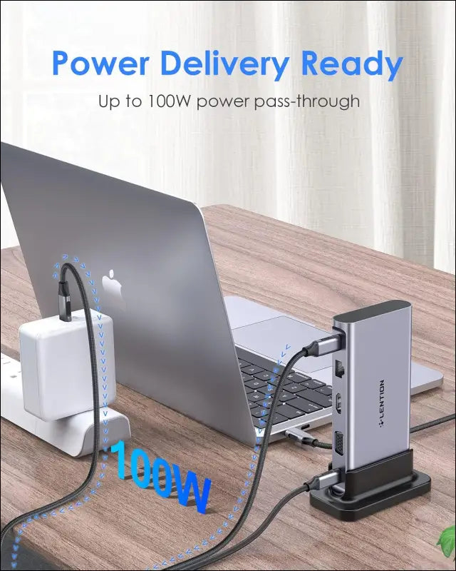 USB C Docking Station with 100W PD, 4K HDMI, VGA, Gigabit Ethernet, Card Reader, USB 3.0, Aux Adapter for MacBook Pro, New Mac Air/Surface, More, Stable Driver Certified (CB-D55, Space Gray)