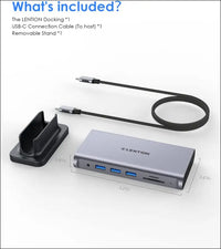 USB C Docking Station with 100W PD, 4K HDMI, VGA, Gigabit Ethernet, Card Reader, USB 3.0, Aux Adapter for MacBook Pro, New Mac Air/Surface, More, Stable Driver Certified (CB-D55, Space Gray)