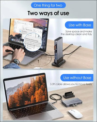 USB C Docking Station with 100W PD, 4K HDMI, VGA, Gigabit Ethernet, Card Reader, USB 3.0, Aux Adapter for MacBook Pro, New Mac Air/Surface, More, Stable Driver Certified (CB-D55, Space Gray)