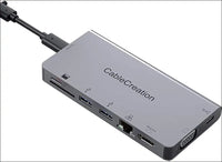 USB C Docking Station with Detachable USB-C Cable,  9-in-1 USB C Dock to 4K HDMI,VGA, Ethernet,USB 3.0,SD/Micro SD and 100W PD Compatible for Steam Deck,MacBook Pro/Air 2020,iPad Pro2018