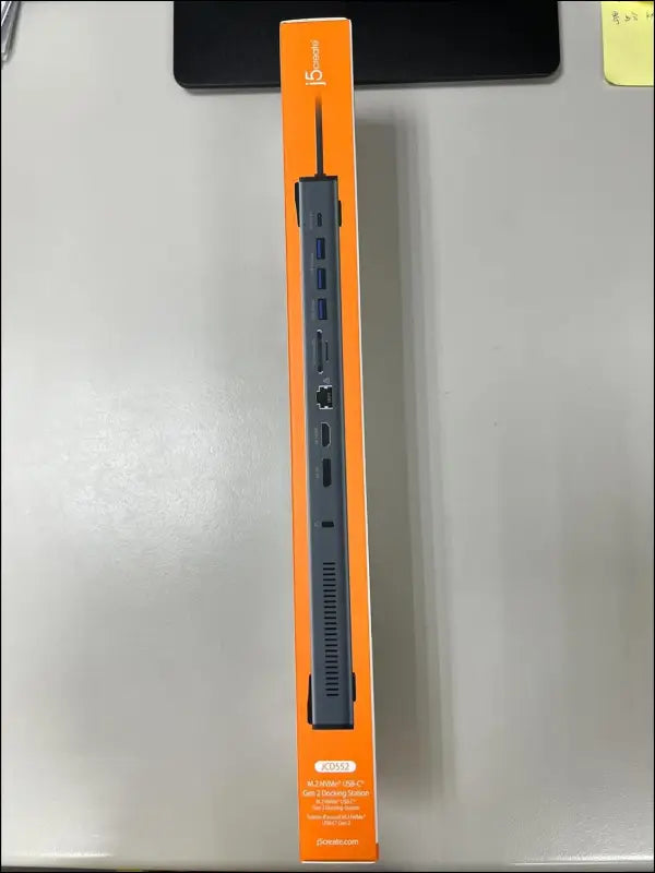 USB C Dual 4K 60Hz Display Docking Station 12-in-1, Built-in M.2 NVMe SSD Enclosure, HDMI, DisplayPort, 10Gbps USB-A, Card Reader, PD 100W, for 2021 MacBook Pro, Windows Laptop (JCD552)