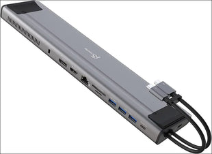 USB C Dual 4K 60Hz Display Docking Station 12-in-1, Built-in M.2 NVMe SSD Enclosure, HDMI, DisplayPort, 10Gbps USB-A, Card Reader, PD 100W, for 2021