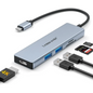 USB C Hub 5-in-1 USB C to HDMI Adapter with 4K 3D HDMI, 2 USB Port, SD/TF Card Reader Docking Station for MacBook Air 2020, Dell XPS 15, Surface Go 2, Chromebook Pixel and More