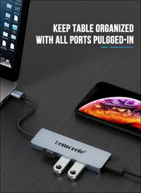 USB C Hub 5-in-1 USB C to HDMI Adapter with 4K 3D HDMI, 2 USB Port, SD/TF Card Reader Docking Station for MacBook Air 2020, Dell XPS 15, Surface Go 2, Chromebook Pixel and More