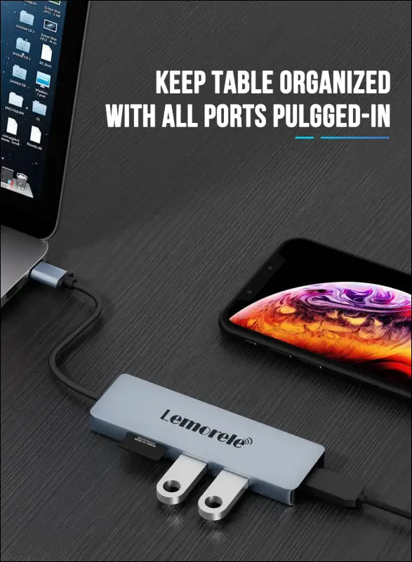 USB C Hub 5-in-1 USB C to HDMI Adapter with 4K 3D HDMI, 2 USB Port, SD/TF Card Reader Docking Station for MacBook Air 2020, Dell XPS 15, Surface Go 2, Chromebook Pixel and More